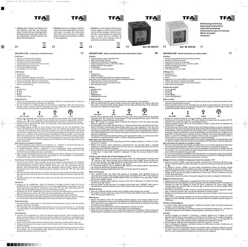 TFA Weather Cube 98.1025.01 quick start guide