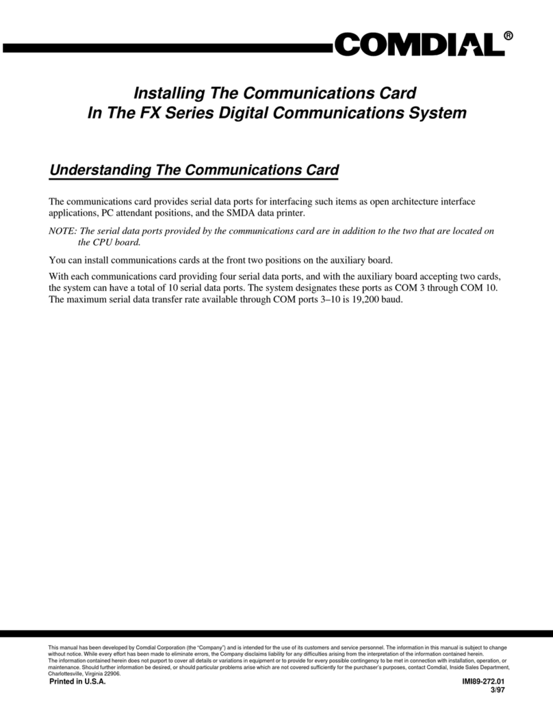 Comdial FX Series User manual Comdial FX Series User manual