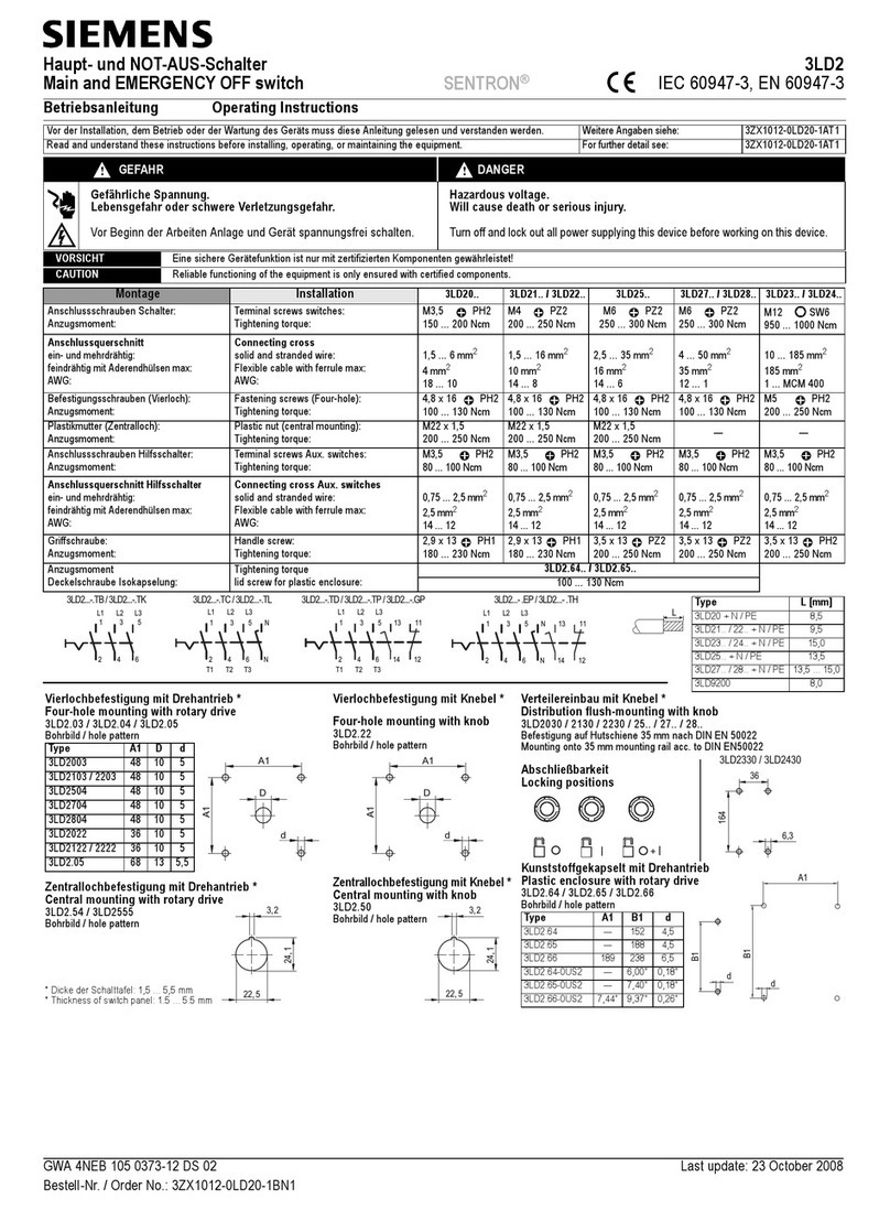 Siemens 3LD20 User manual