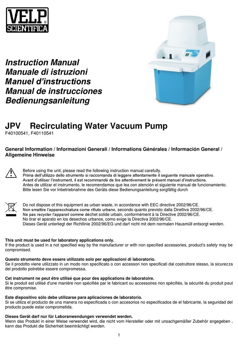 Velp Scientifica JPV instruction manual