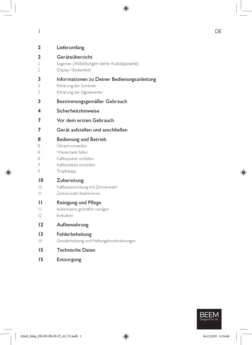 Beem MD-258BT User manual