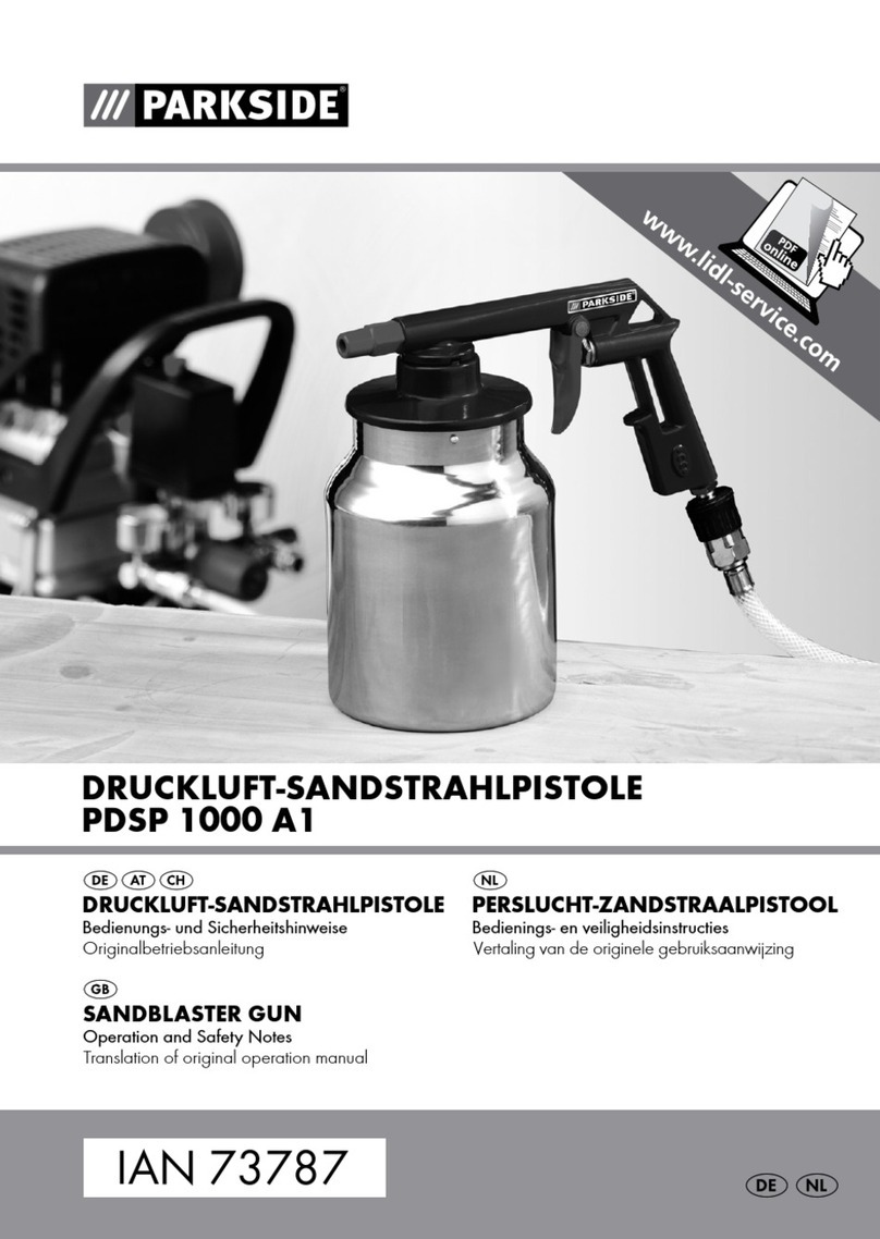 Parkside PDSP 1000 A1 SANDBLASTER GUN Operation and safety notes