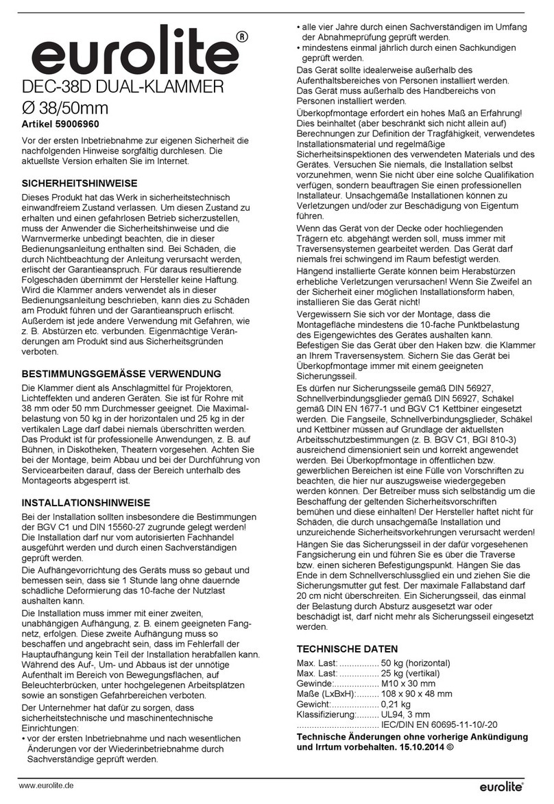 EuroLite DEC-38D quick start guide