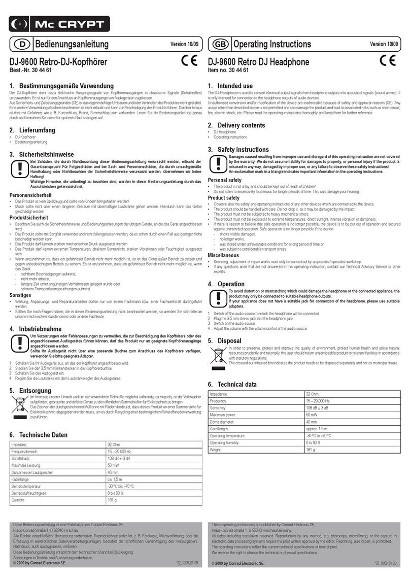 MC Crypt DJ-9600 operating instructions