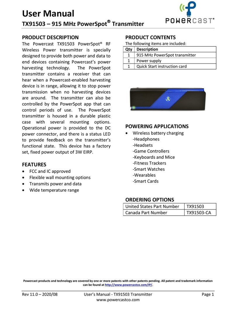 Powercast TX91503 user manual