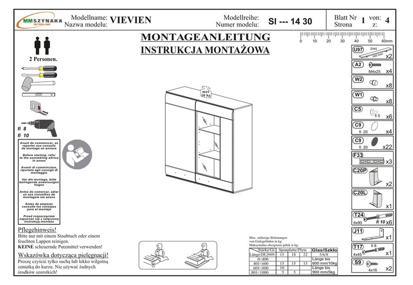 Szynaka Meble VIEVIEN SI 14 30 Series Mounting instructions Szynaka Meble VIEVIEN SI 14 30 Series Mounting instructions