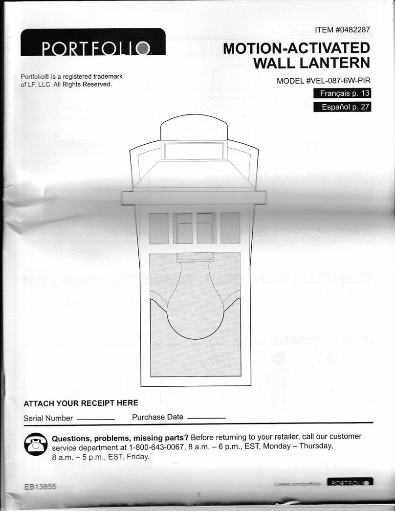 Portfolio VEL-087-6W-PIR instructions