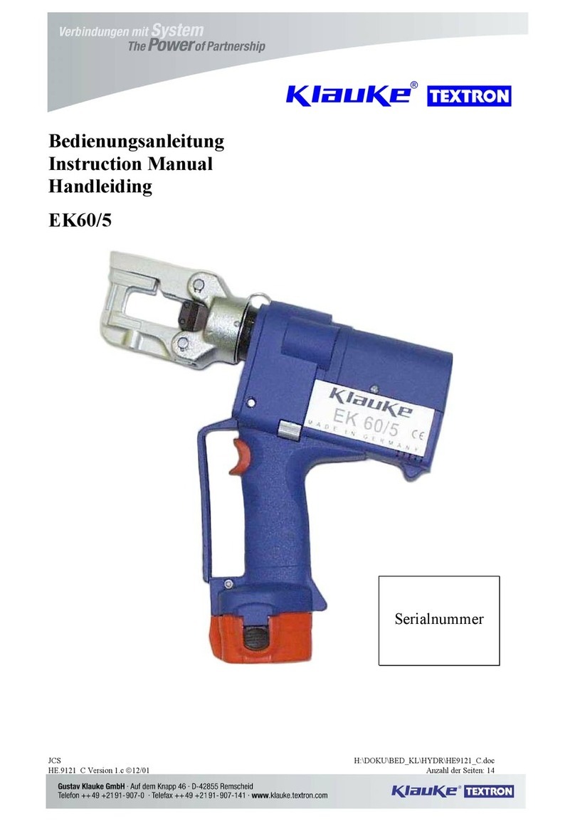 Klauke TEXTRON EK60/5 User manual Klauke TEXTRON EK60/5 User manual