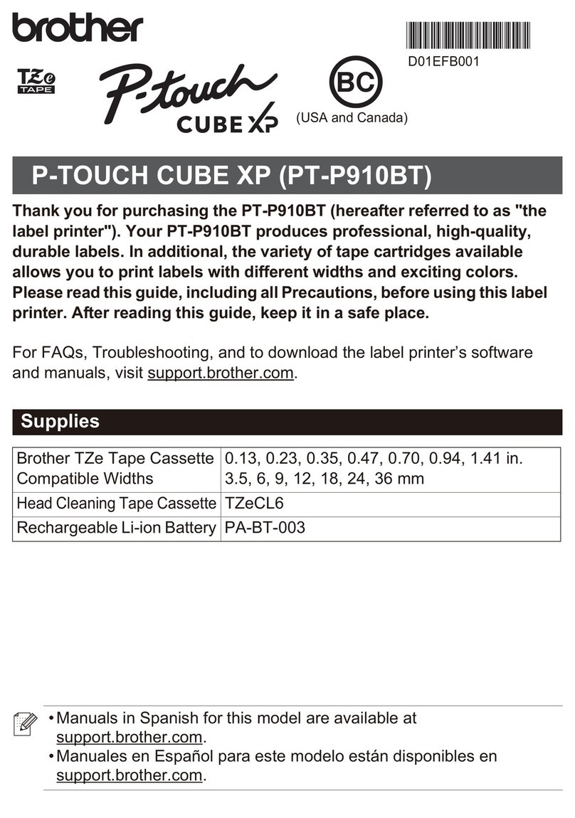 Brother P-TOUCH CUBE XP manual