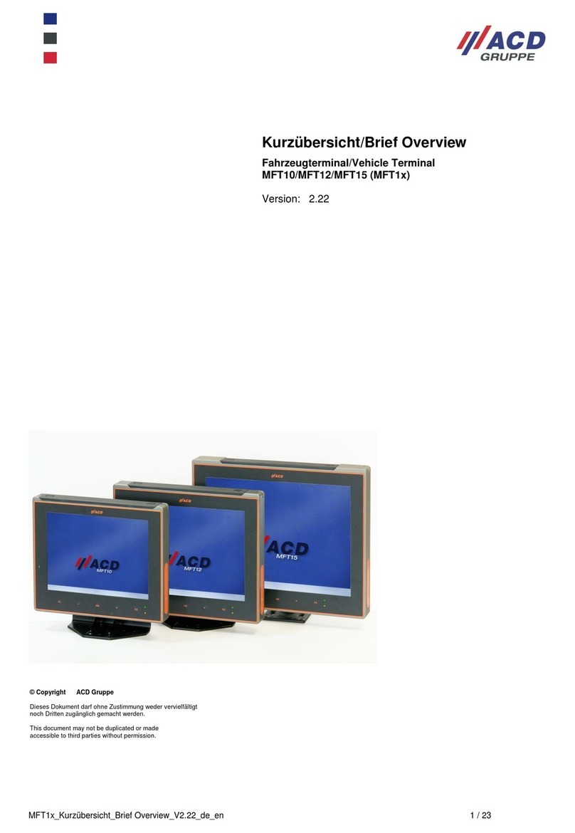 ACD GRUPPE MFT1 Series Reference guide