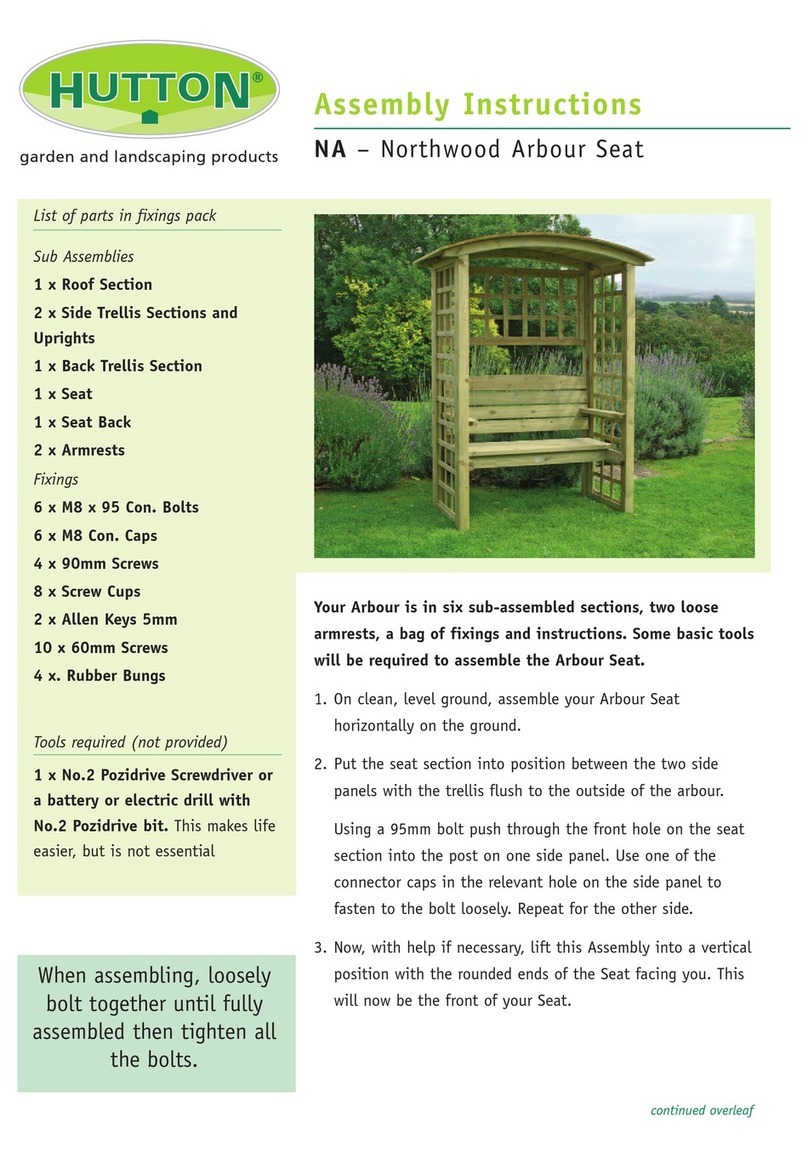 HUTTON Northwood Arbour Seat NA Assembly instructions