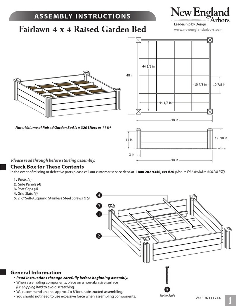 New England Arbors Fairlawn 4 x 4 Raised Garden Bed Assembly instructions New England Arbors Fairlawn 4 x 4 Raised Garden Bed Assembly instructions