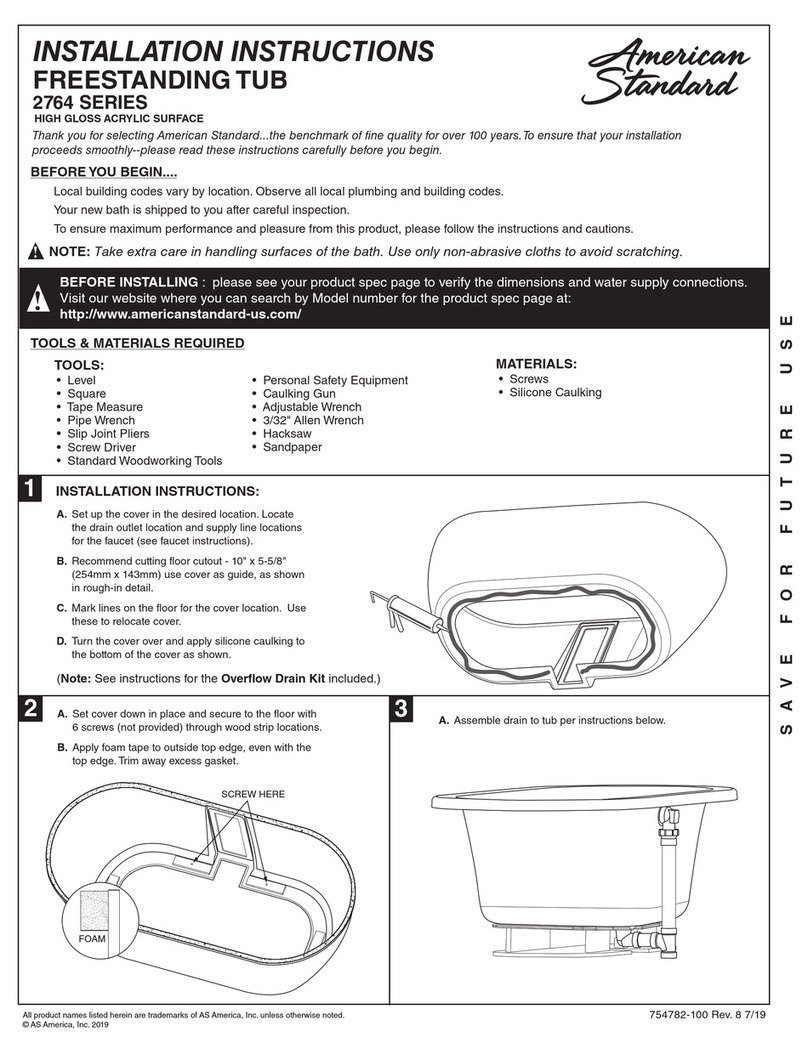 LIXIL American Standard 2764 Series installation instructions LIXIL American Standard 2764 Series installation instructions