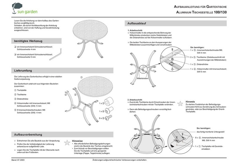 sun garden 100 Assembly instructions