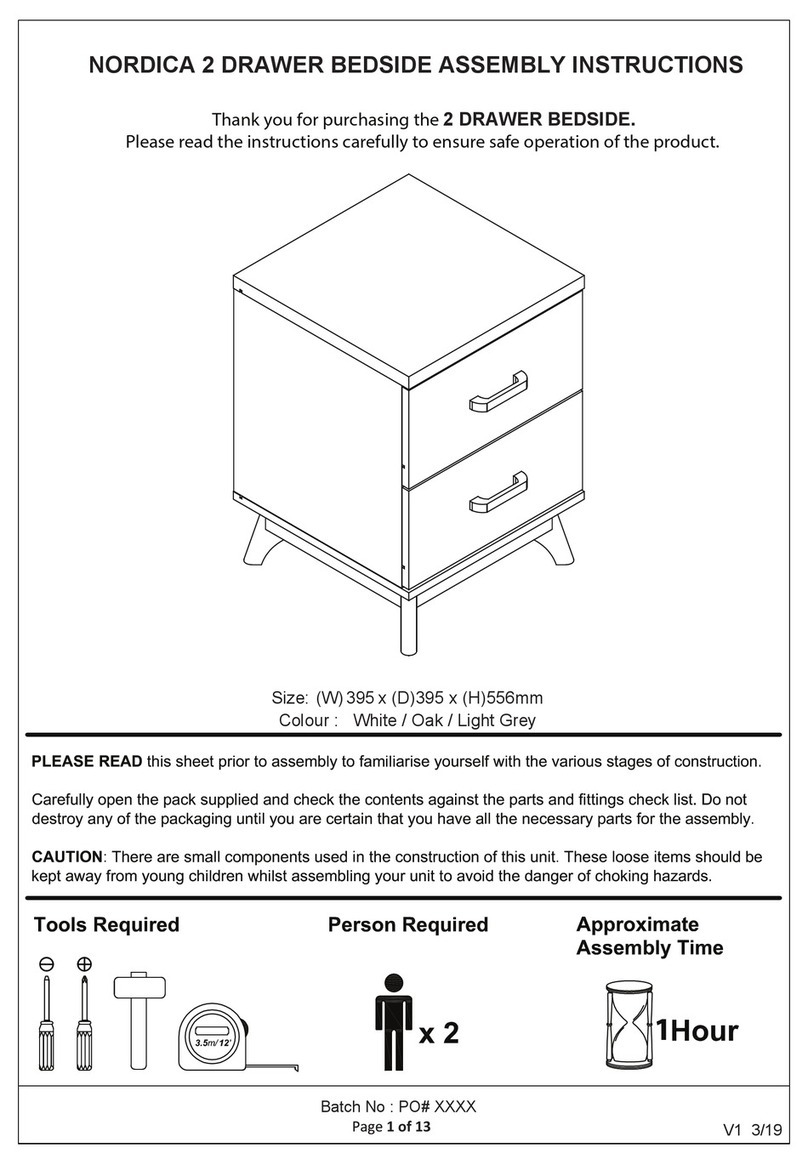 GFW NORDICA 2 DRAWER BEDSIDE User manual