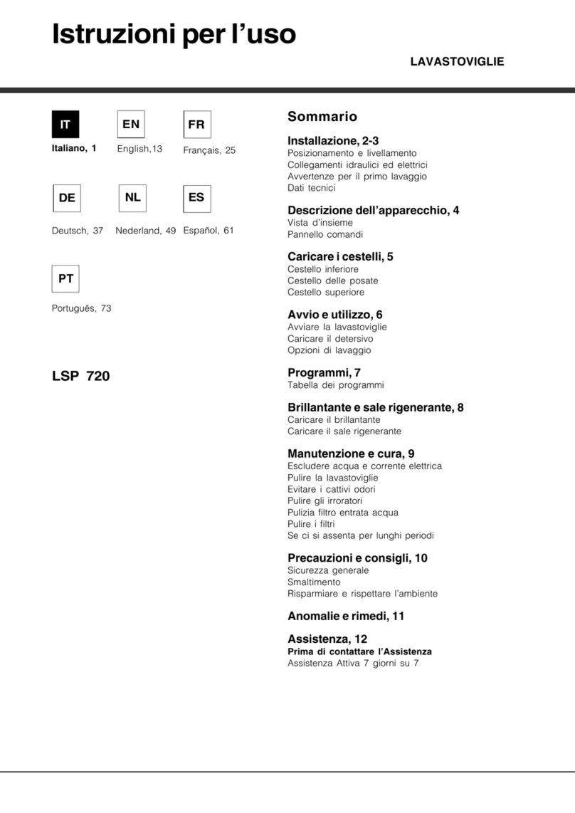 Hotpoint Ariston LSP 720 User manual