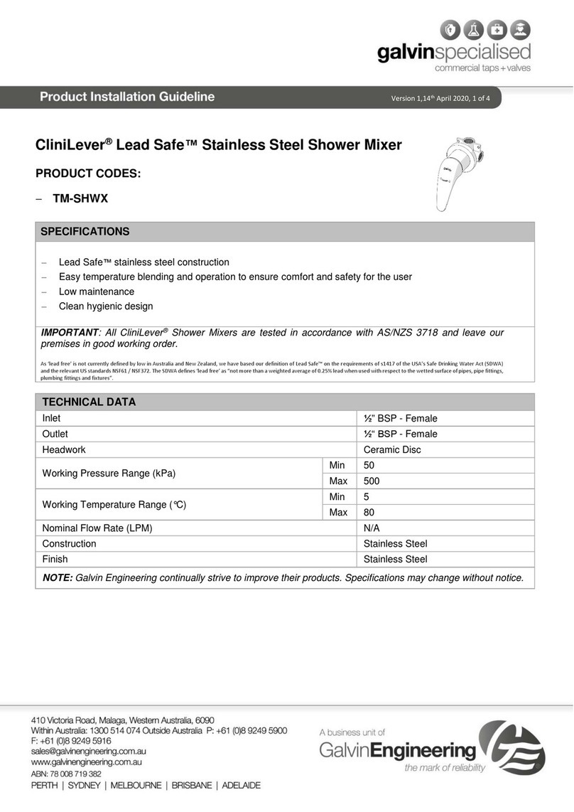 Galvin Specialised CliniLever Lead Safe TM-SHWX Product installation guideline Galvin Specialised CliniLever Lead Safe TM-SHWX Product installation guideline