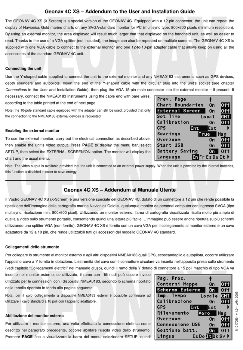 Geonav 4C XS Operating instructions