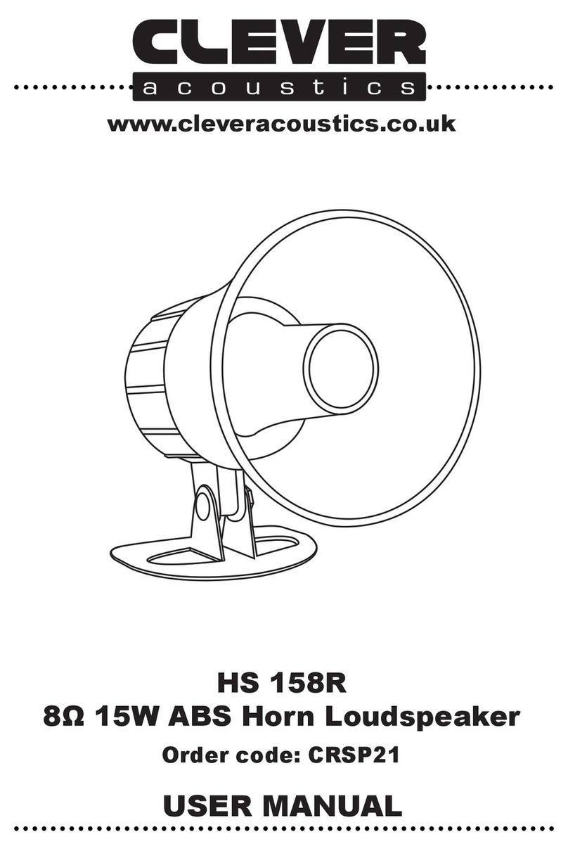 Clever Acoustics HS 158R User manual Clever Acoustics HS 158R User manual