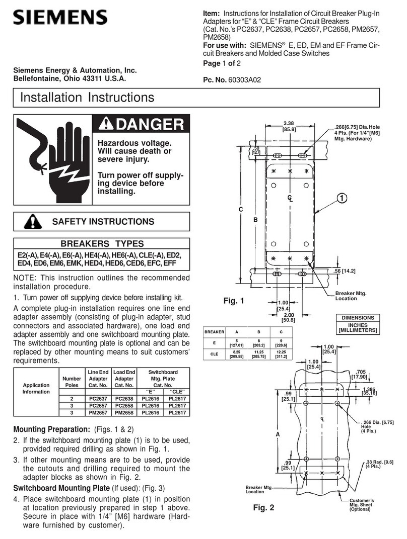 Siemens PC2637 installation instructions