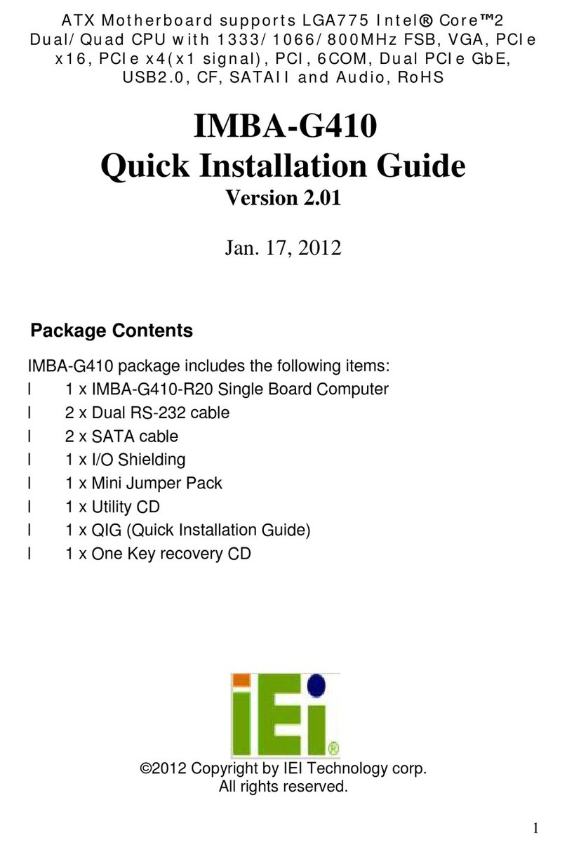 IEI Technology IMBA-G410 Quick installation guide