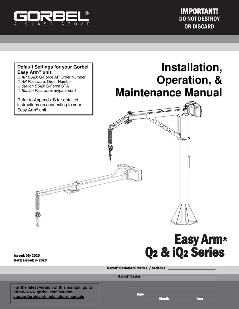 GORBEL Easy Arm Q2 Series Installation, operation & maintenance manual