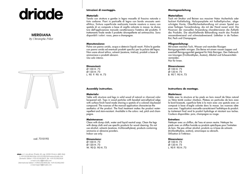 driade MERIDIANA 7310192 Assembly instruction