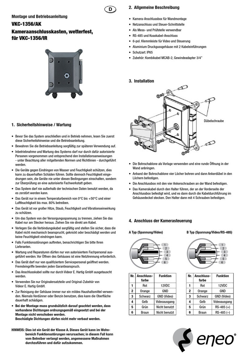 Eneo VKC-1356/AK Installation and operating instructions