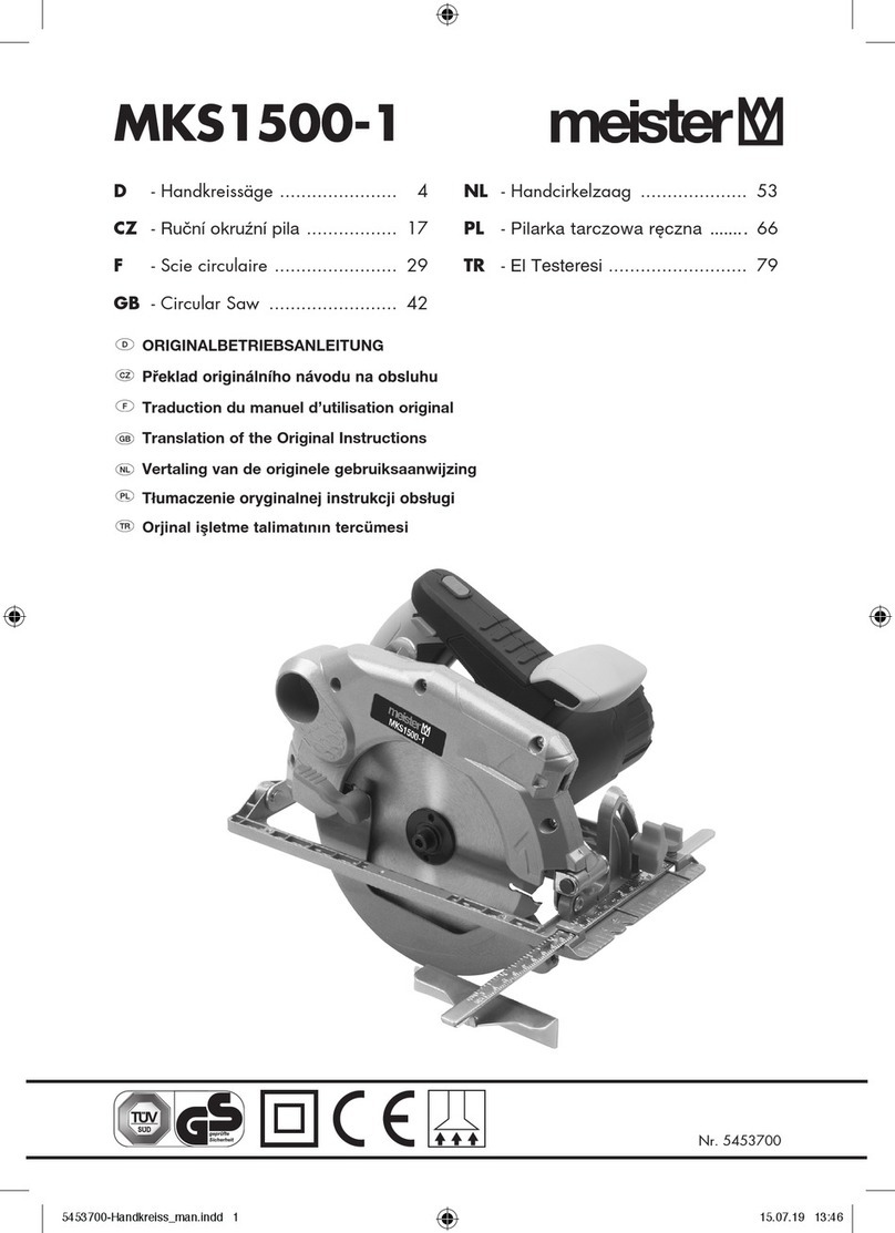 Meister MKS1500-1 Translation of the original instructions