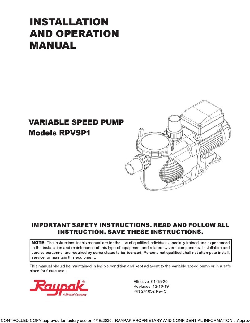 Rheem Raypak RPVSP1 User manual