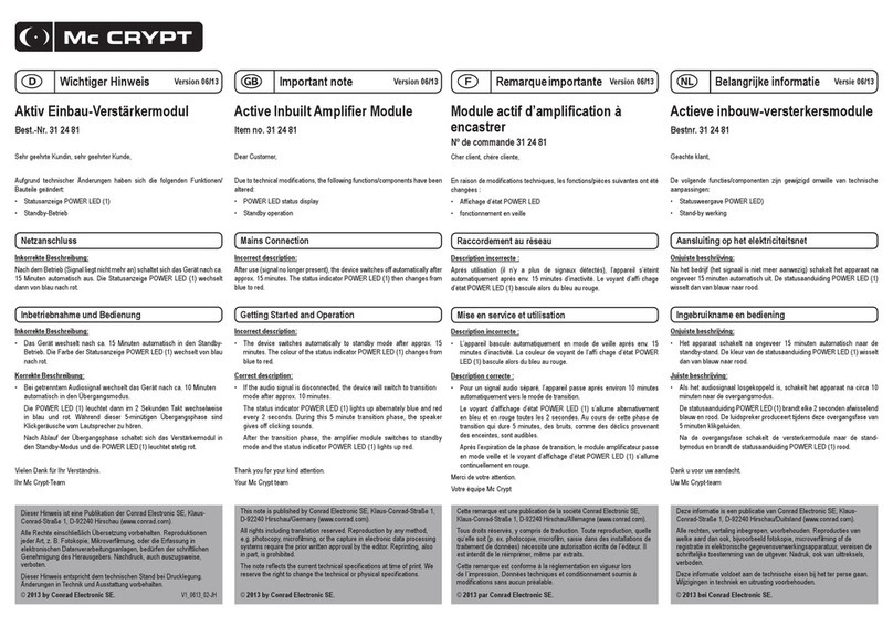 MC Crypt 31 24 81 operating instructions