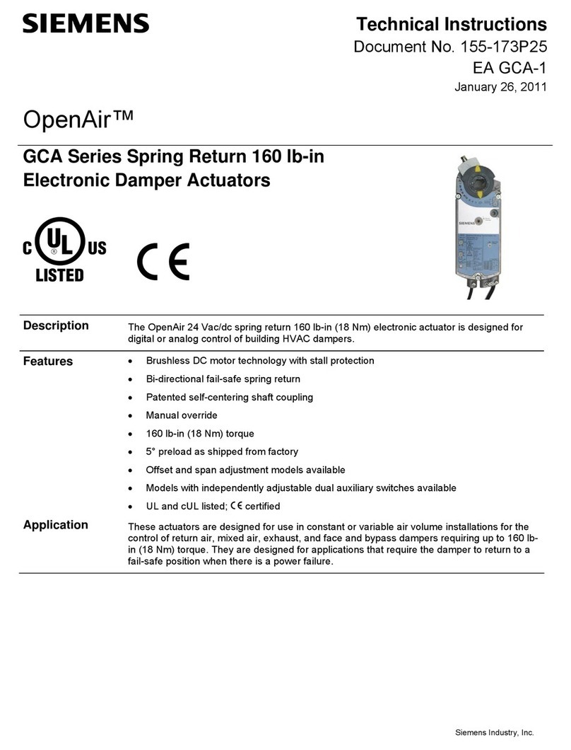 Siemens OpenAir GCA Series Owner's manual Siemens OpenAir GCA Series Owner's manual