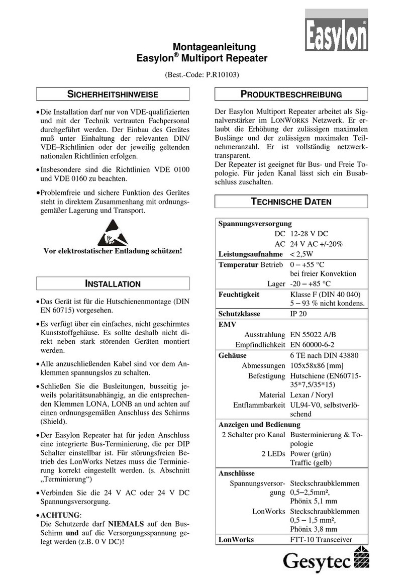 Gesytec Easylon P.R10103 User manual