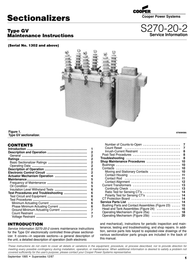 Cooper Power Systems GV Maintenance instructions Cooper Power Systems GV Maintenance instructions