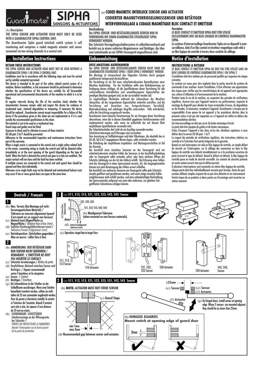 Guard master SIPHA S11 installation instructions