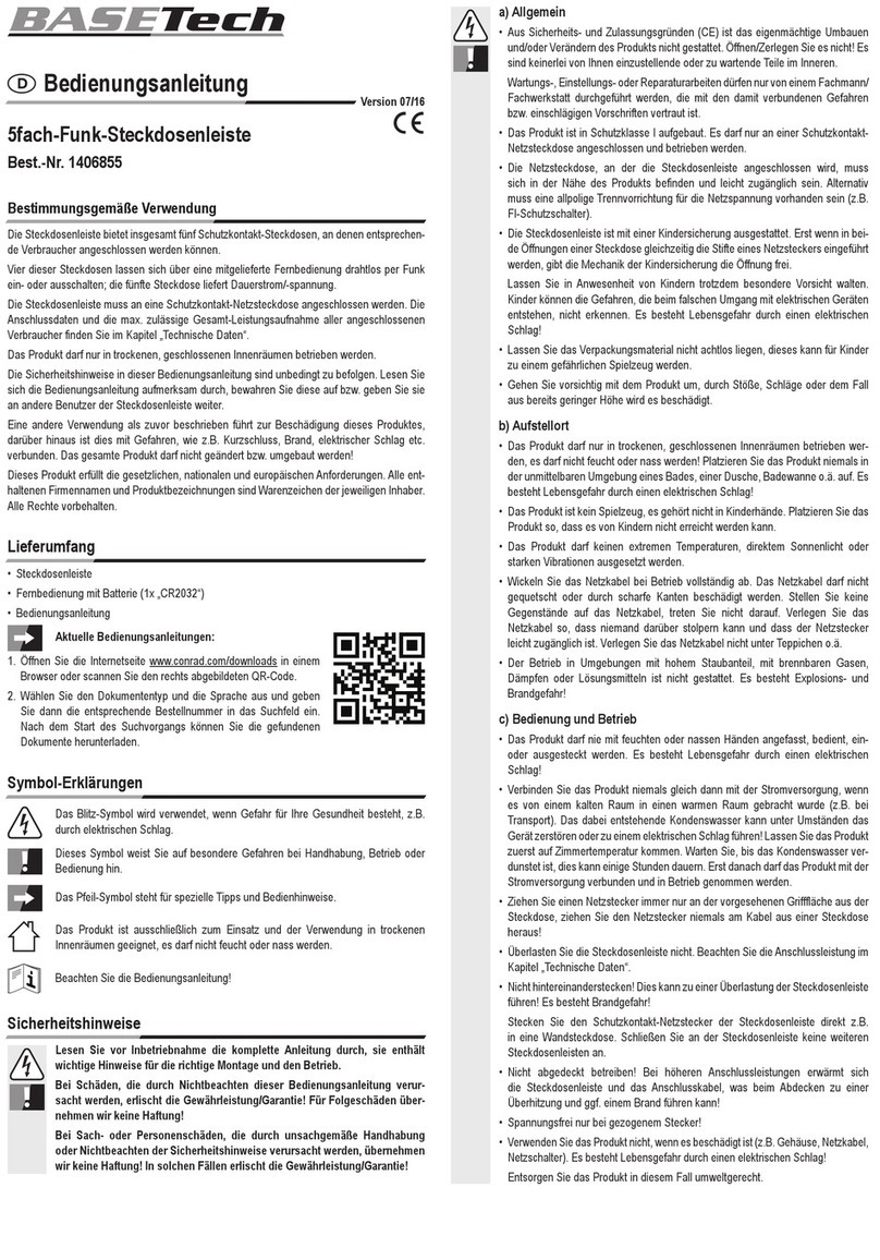 BASETech 1406855 operating instructions