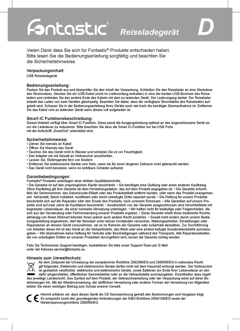 fontastic Travel Charger User manual