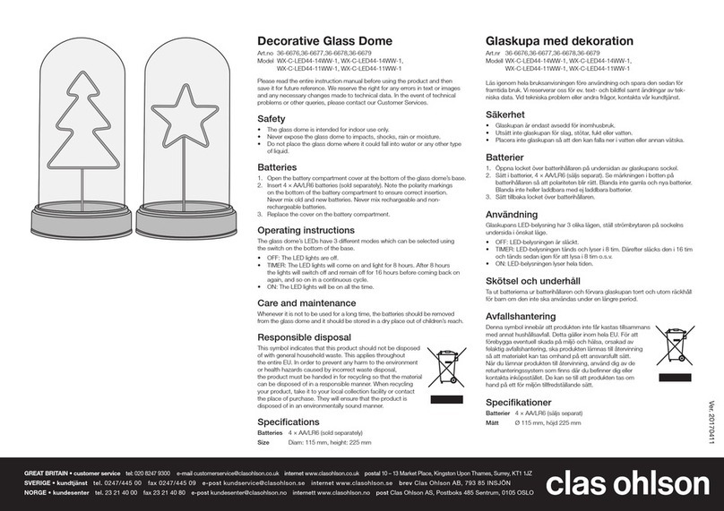 Clas Ohlson WX-C-LED44-14WW-1 quick start guide