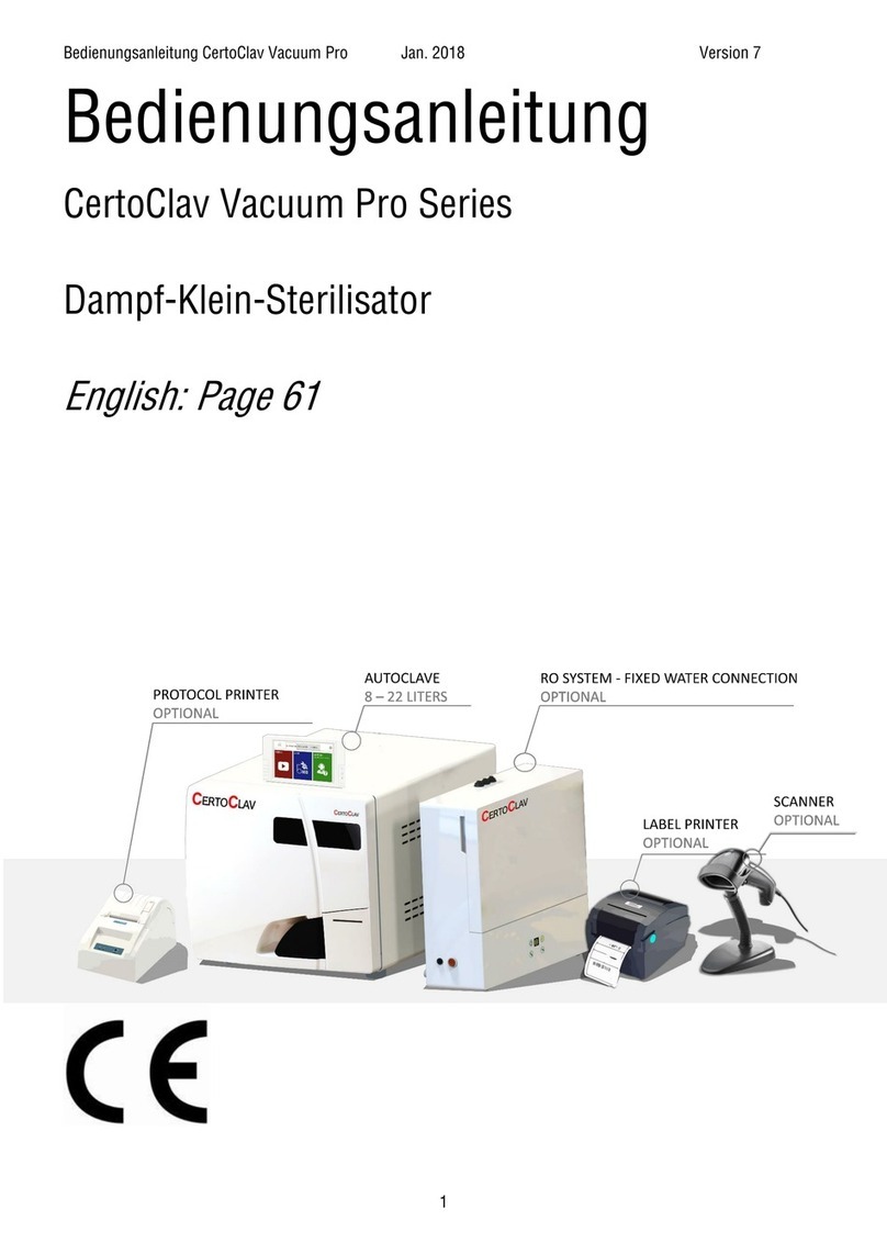 CertoClav Vacuum Pro Series User manual CertoClav Vacuum Pro Series User manual