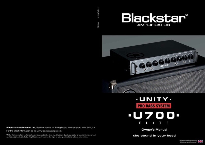 Blackstar Amplification Unity U700H Elite owner's manual