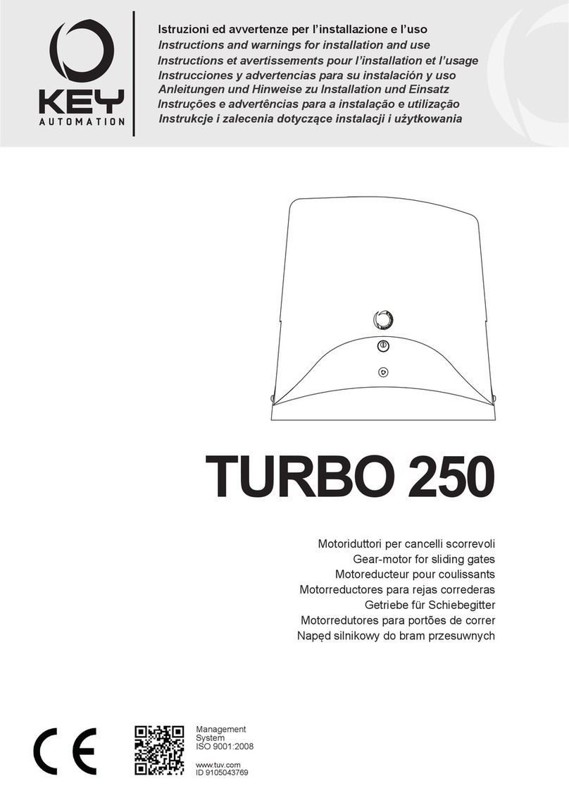 Keyautomation TURBO 250 Instructions and warnings for installation and use