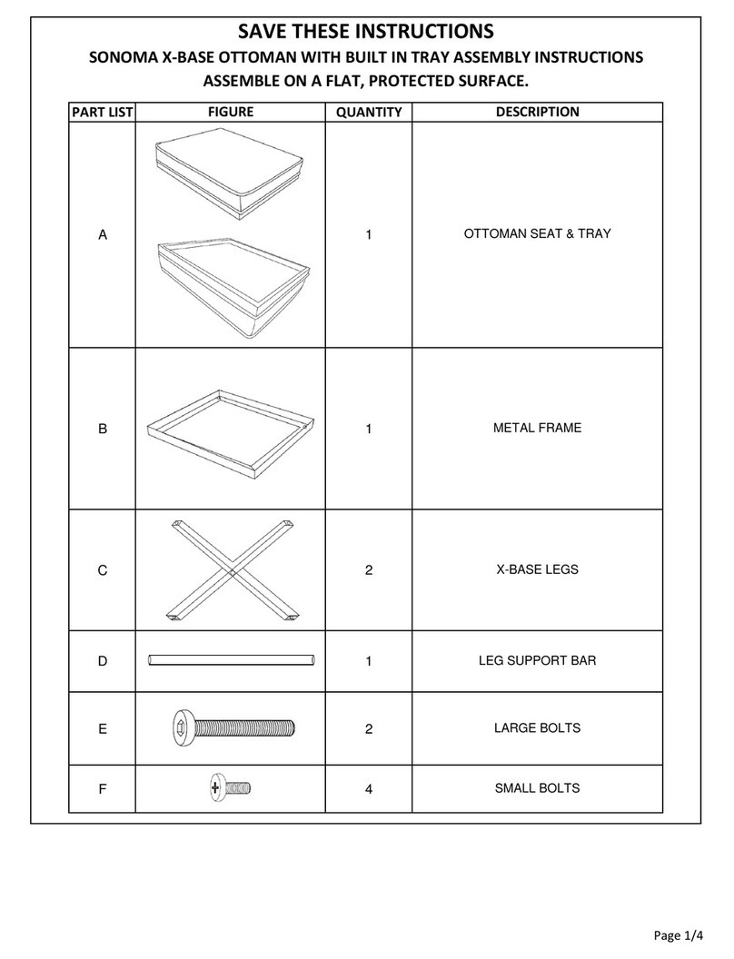 Sonoma X-BASE OTTOMAN WITH BUILT IN TRAY Assembly instructions Sonoma X-BASE OTTOMAN WITH BUILT IN TRAY Assembly instructions