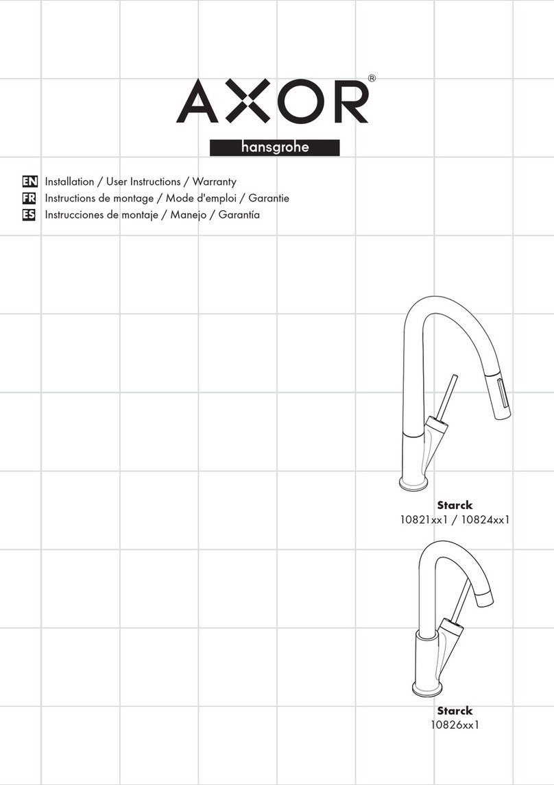 Hans Grohe AXOR Starck 10821 1 Series Installation/User Instructions/Warranty