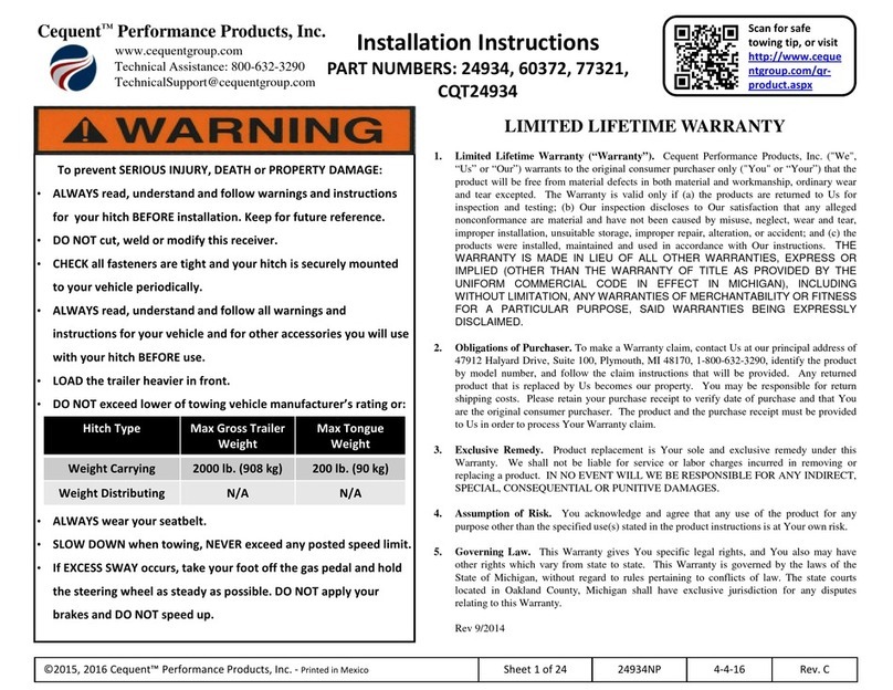Cequent CQT24934 installation instructions