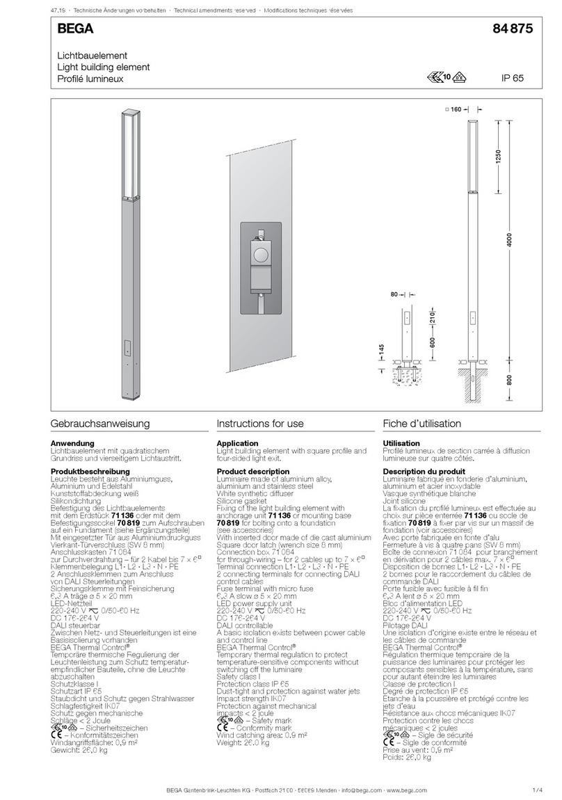 BEGA 84 875 Series Instructions for use
