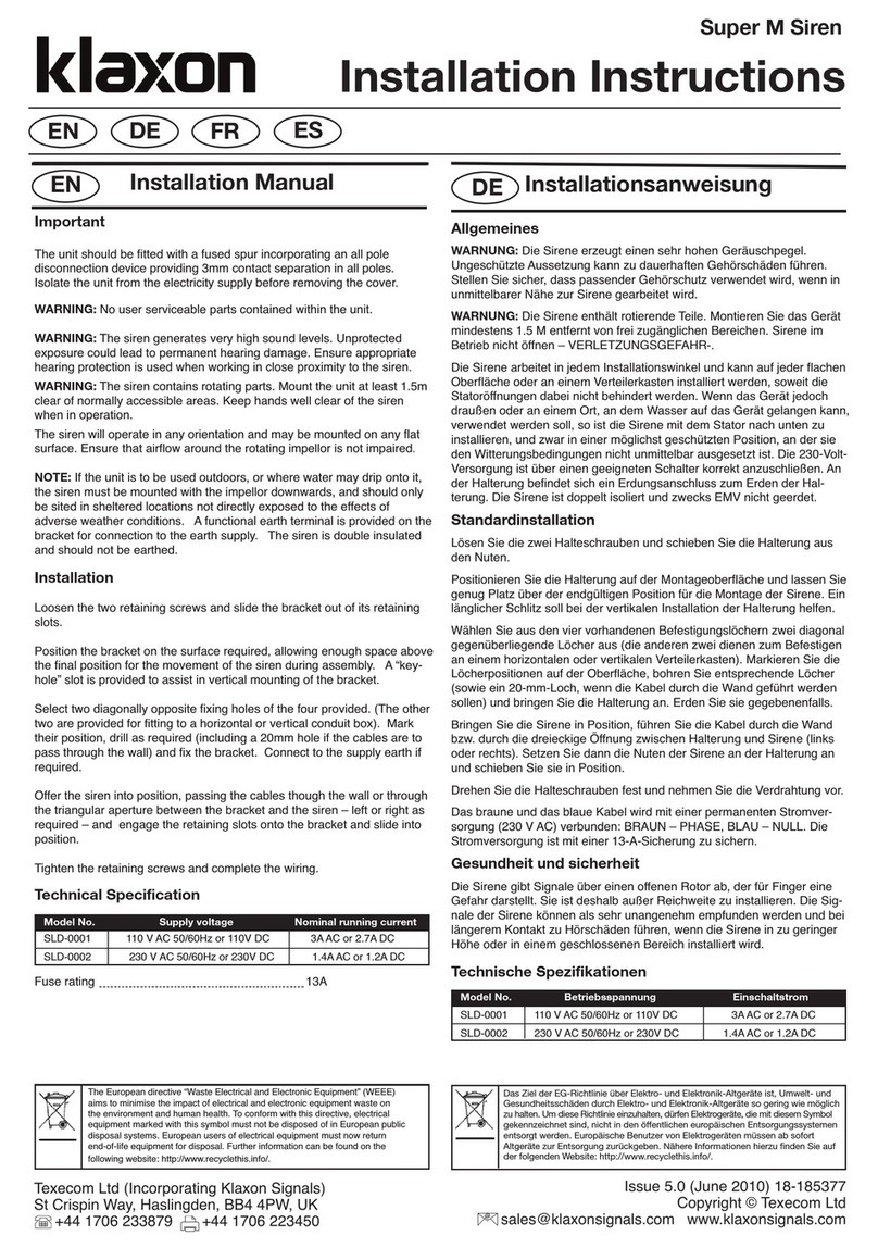 Klaxon Super M User manual