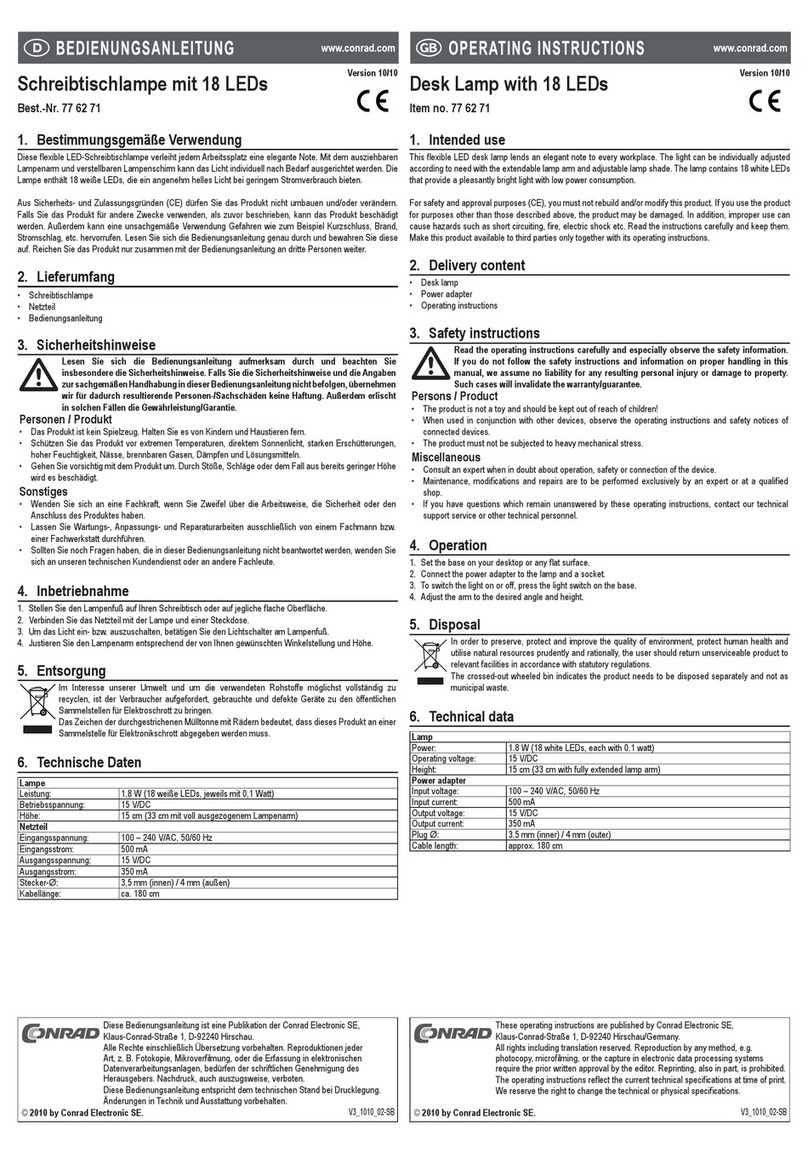 Conrad 77 62 71 operating instructions