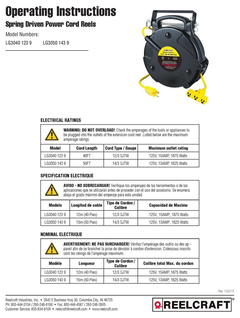 Reelcraft Industries, Inc. LG3040 123 9 operating instructions Reelcraft Industries, Inc. LG3040 123 9 operating instructions