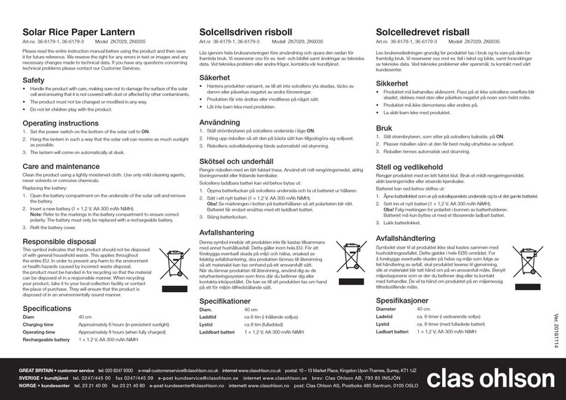 Clas Ohlson ZK7029 quick start guide