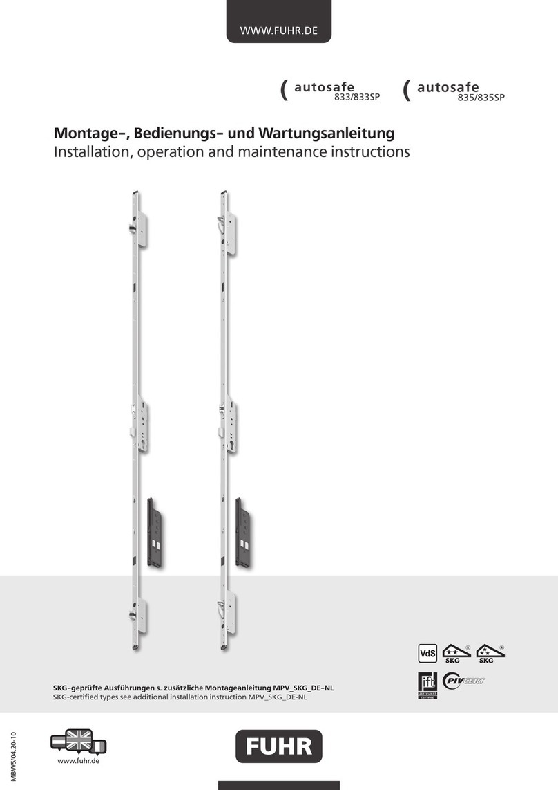 FUHR Autosafe 833 Installation, operation and maintenance instructions